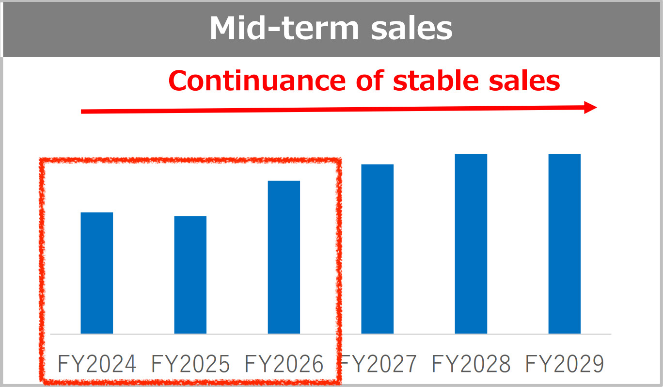 MegaChips
Mid-to-long term plan（Amusement business）
Sales forecast FY24-FY29