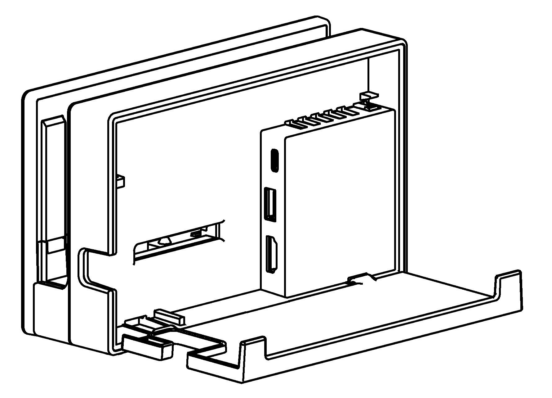 Drawing of Switch 1 Dock with back panel opened
