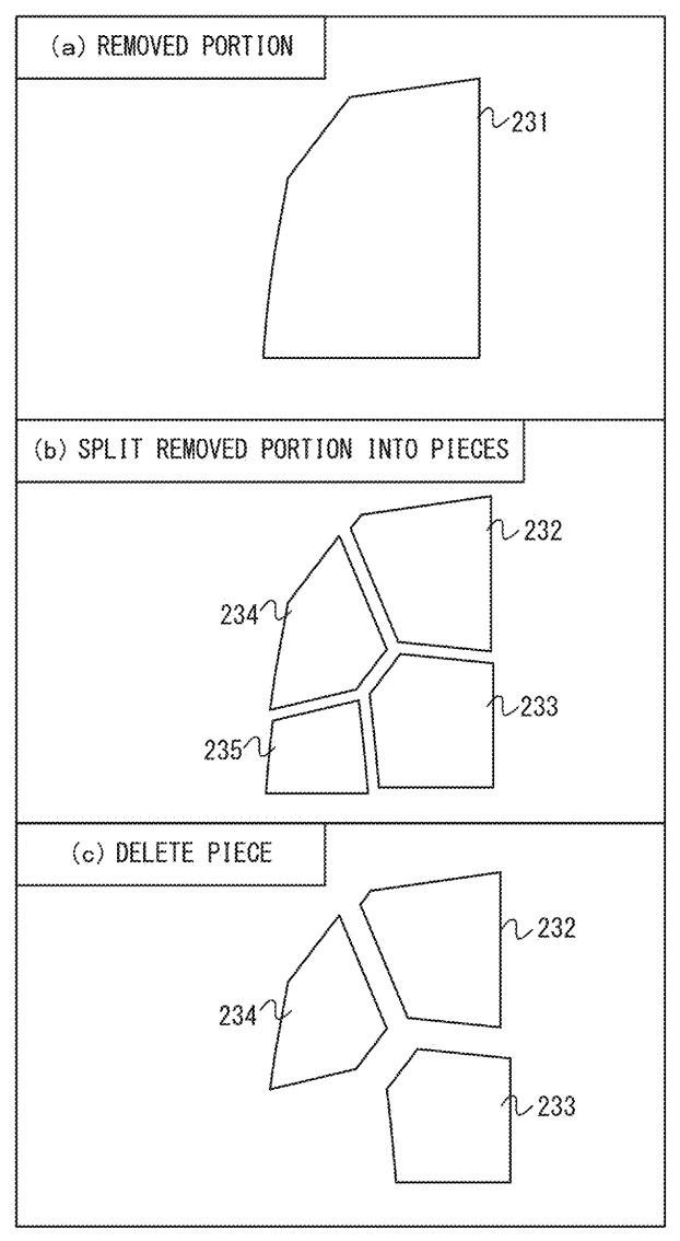 FIG. 16 is a view showing an example of a method
for generating broken piece objects