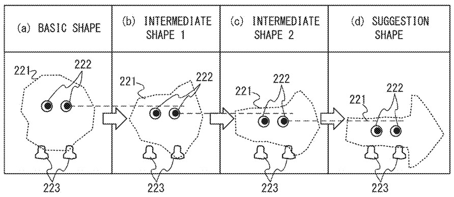 FIG. 18 is a diagram showing an example of a state where an eye object and a foot object change when the non-player character deforms