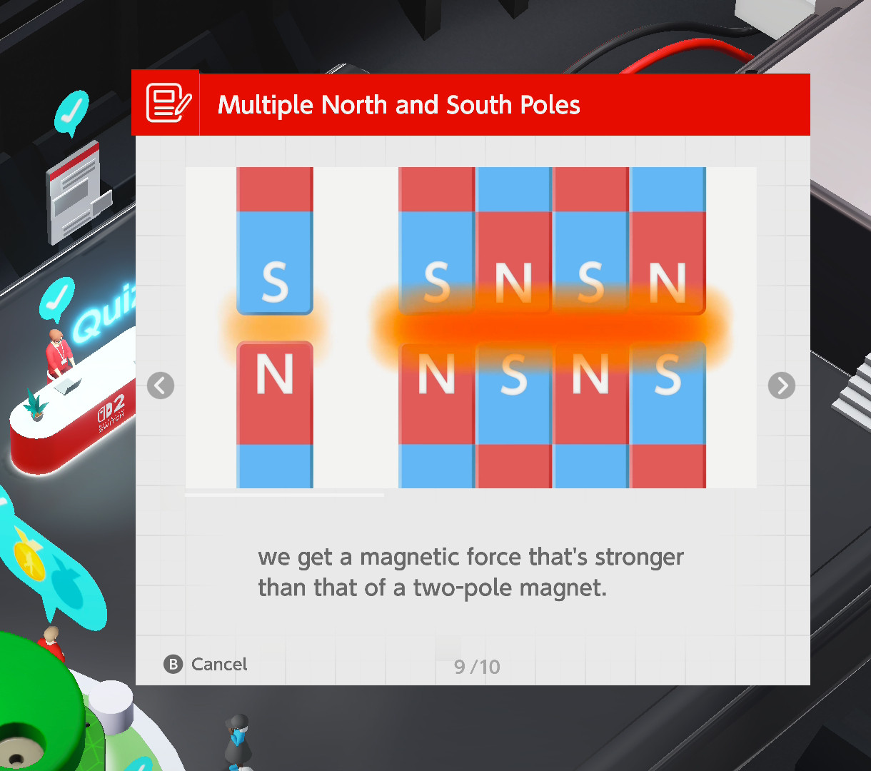 Welcome Tour screenshot: “we get a magnetic force that's stronger than that of a two-pole magnet.”