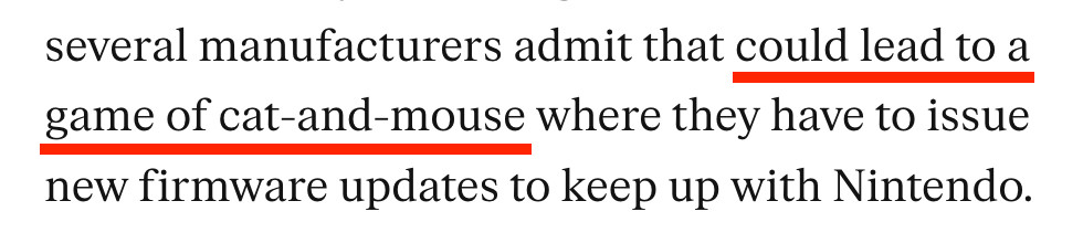 “several manufacturers admit that could lead to a game of cat-and-mouse where they have to issue new firmware updates”