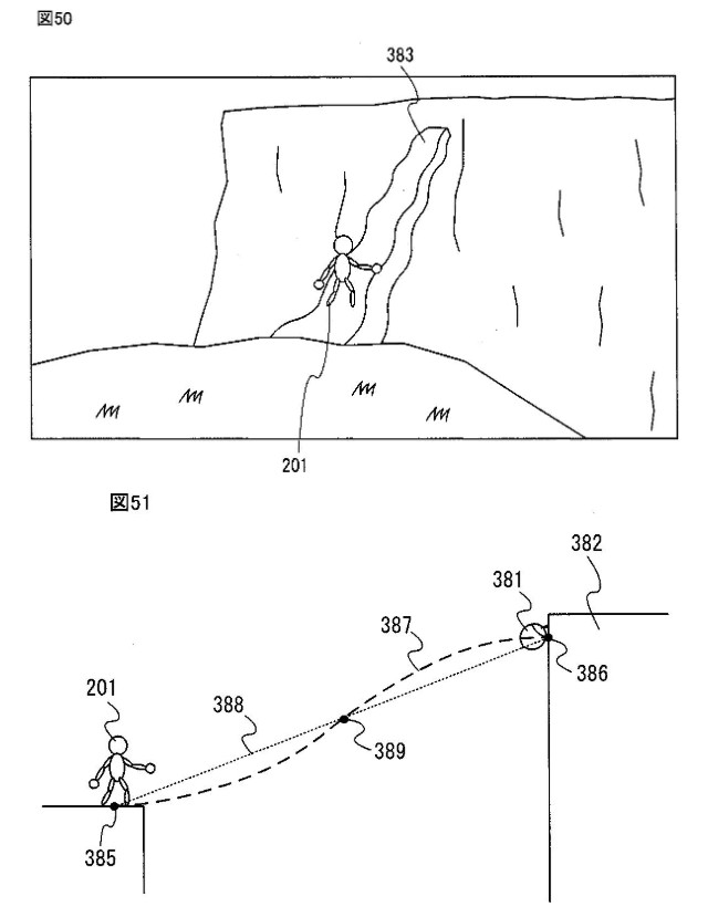 Drawings from patent JP2025113246:
【図50】プレイヤキャラクタが経路オブジェクト上を移動する状況におけるゲーム画像の一例を示す図 【図51】経路オブジェクトを設定するための経路の一例を示す図