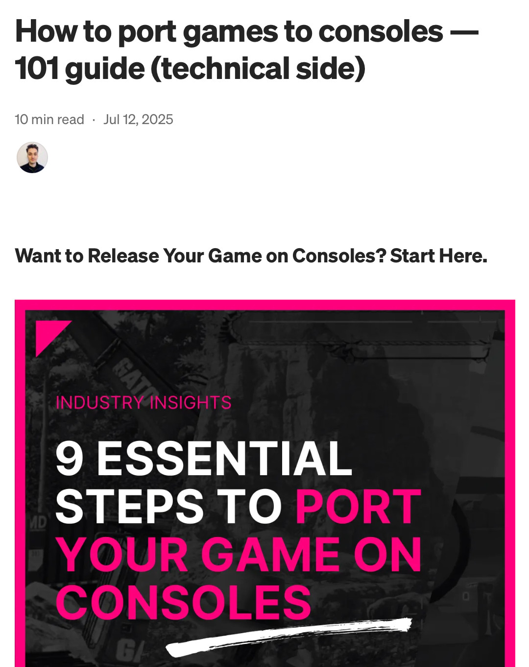 How to port games to consoles — 101 guide (technical side)