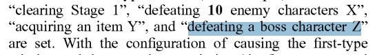Text from patent US20250276246:
… defeating a boss character Z …