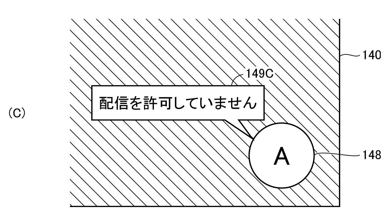 Drawing from patent JP2025162494 【図12】本実施の形態に従うシステムの受信端末におけるユーザインターフェイス画面の一例を説明するための図である。 (C)