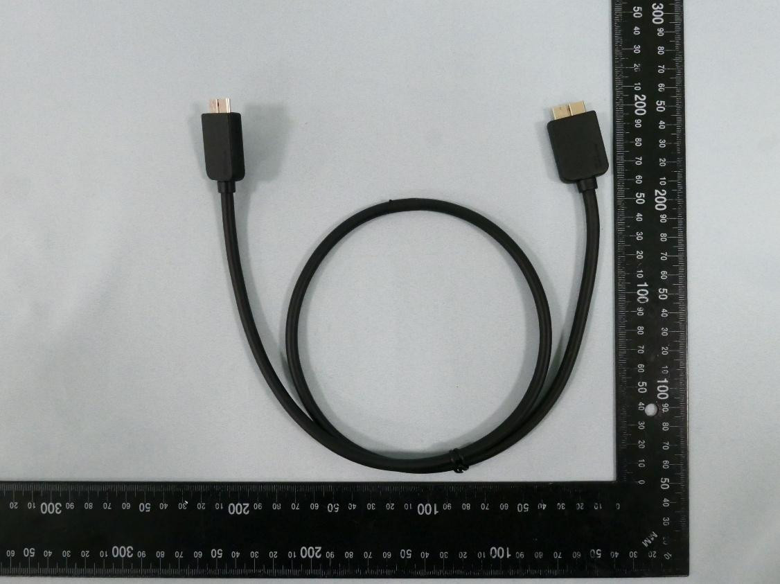 Photo from NCC test report:
BEE-056 custom cable, featuring a proprietary connector on each end
