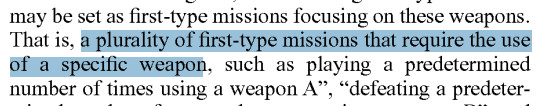 Text from patent US20250276246:
… a plurality of first-type missions that require the use of a specific weapon …