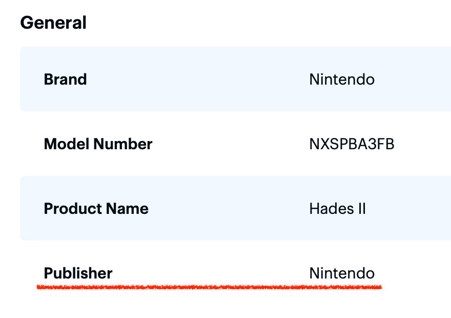 Best Buy listing for Hades II physical Publisher: Nintendo
