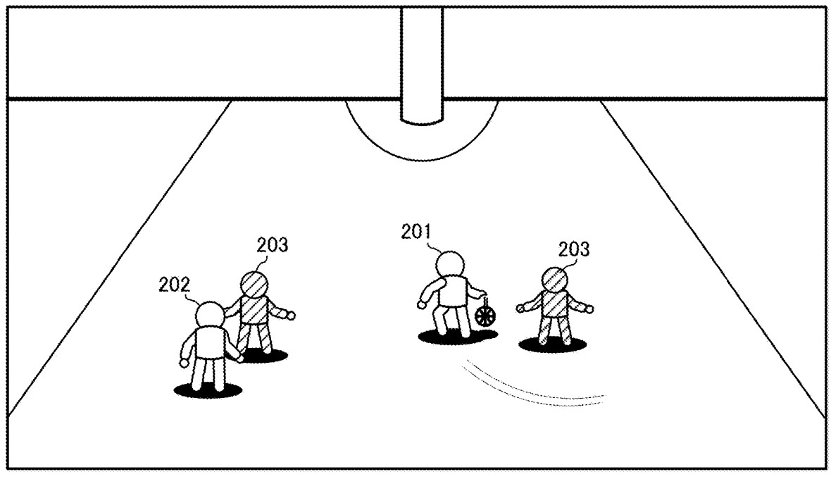 Drawing from patent US20250352904:
FIG. 12 shows a non-limiting example of a game screen according to the exemplary embodiment