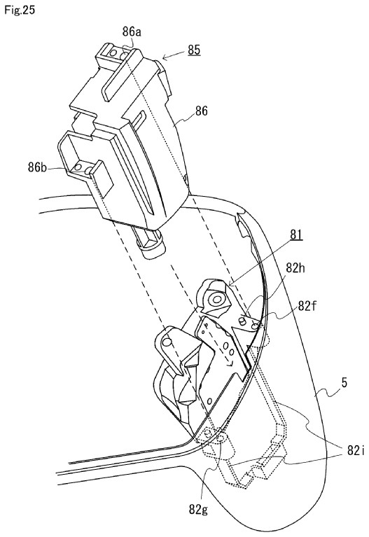 Drawing from patent US 20260021384:
FIG. 25 is a view showing an example of how the vibration holder unit is attached to the component holder unit