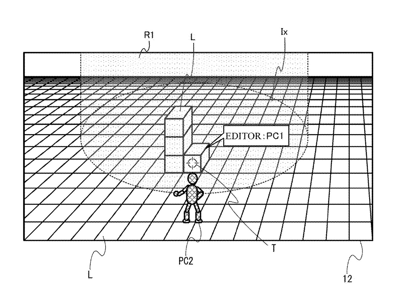 Drawing from patent US20260051112:
FIG. 19 is a diagram illustrating a non-limiting example of a game image in which an array of terrain objects L is provided in a first region R1