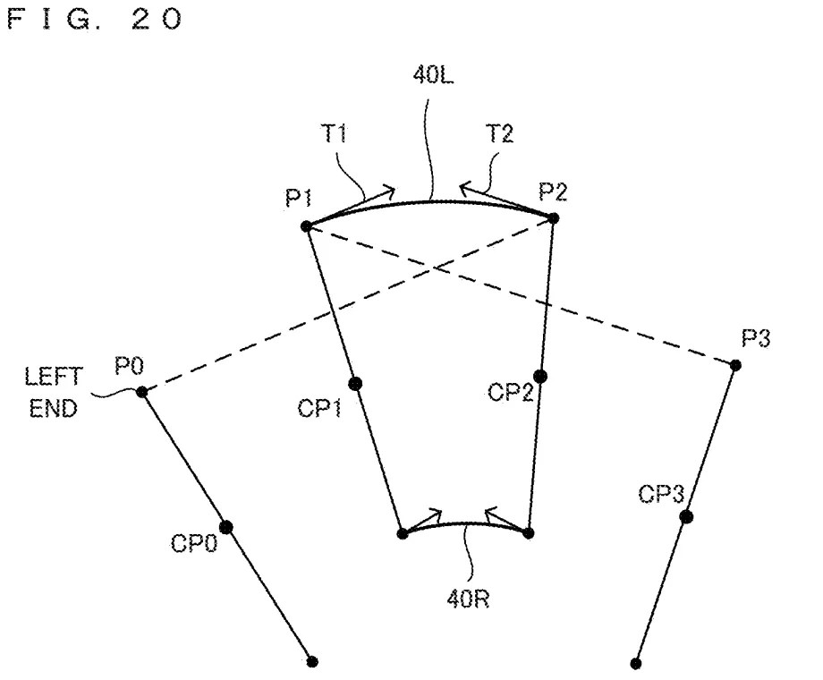 Drawing from patent US 20260097304: FIG. 20 is an example non-limiting diagram illustrating a method for calculating a course right end line and a course left end line of a single course path