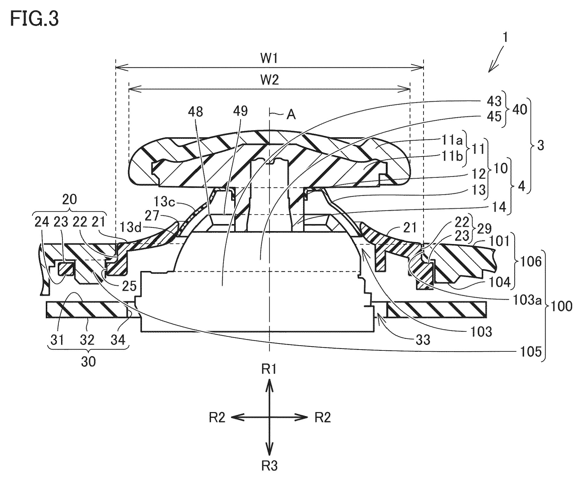 Drawing from patent EP 4741986: Fig. 3 shows an exemplary illustrative non-limiting drawing of a partial schematic cross-sectional view.