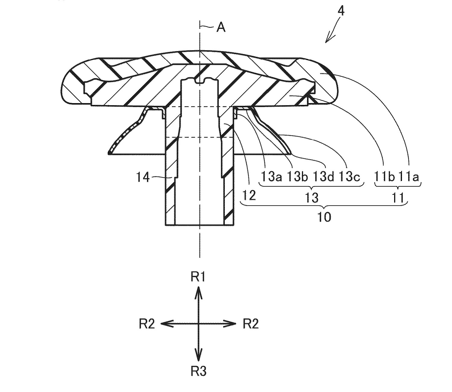 Drawing from patent EP4741986: Fig. 4 shows an exemplary illustrative non-limiting drawing of a schematic cross-sectional view showing a configuration of a stick.