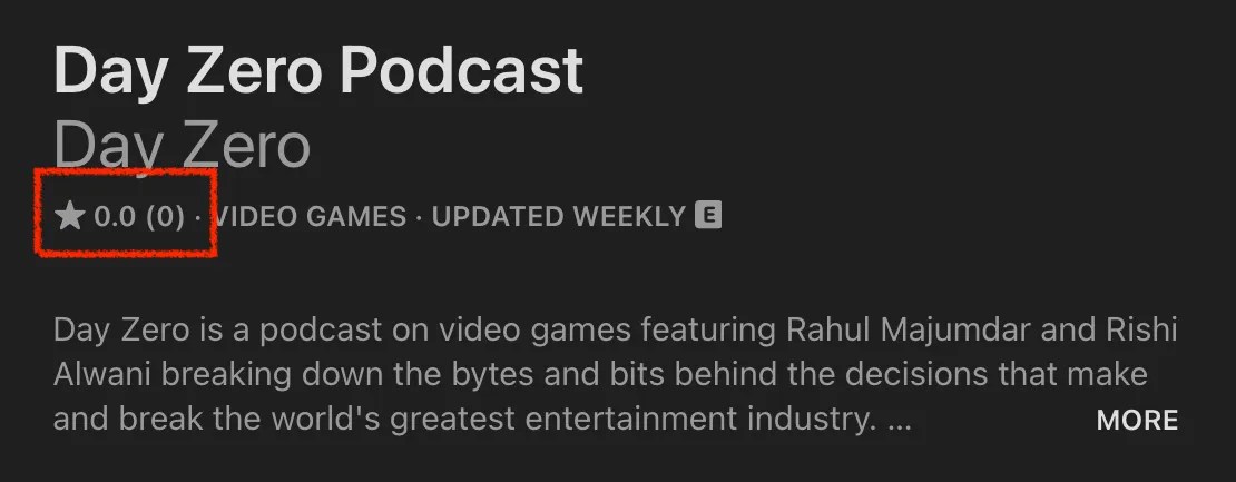 0 review on Apple Podcasts