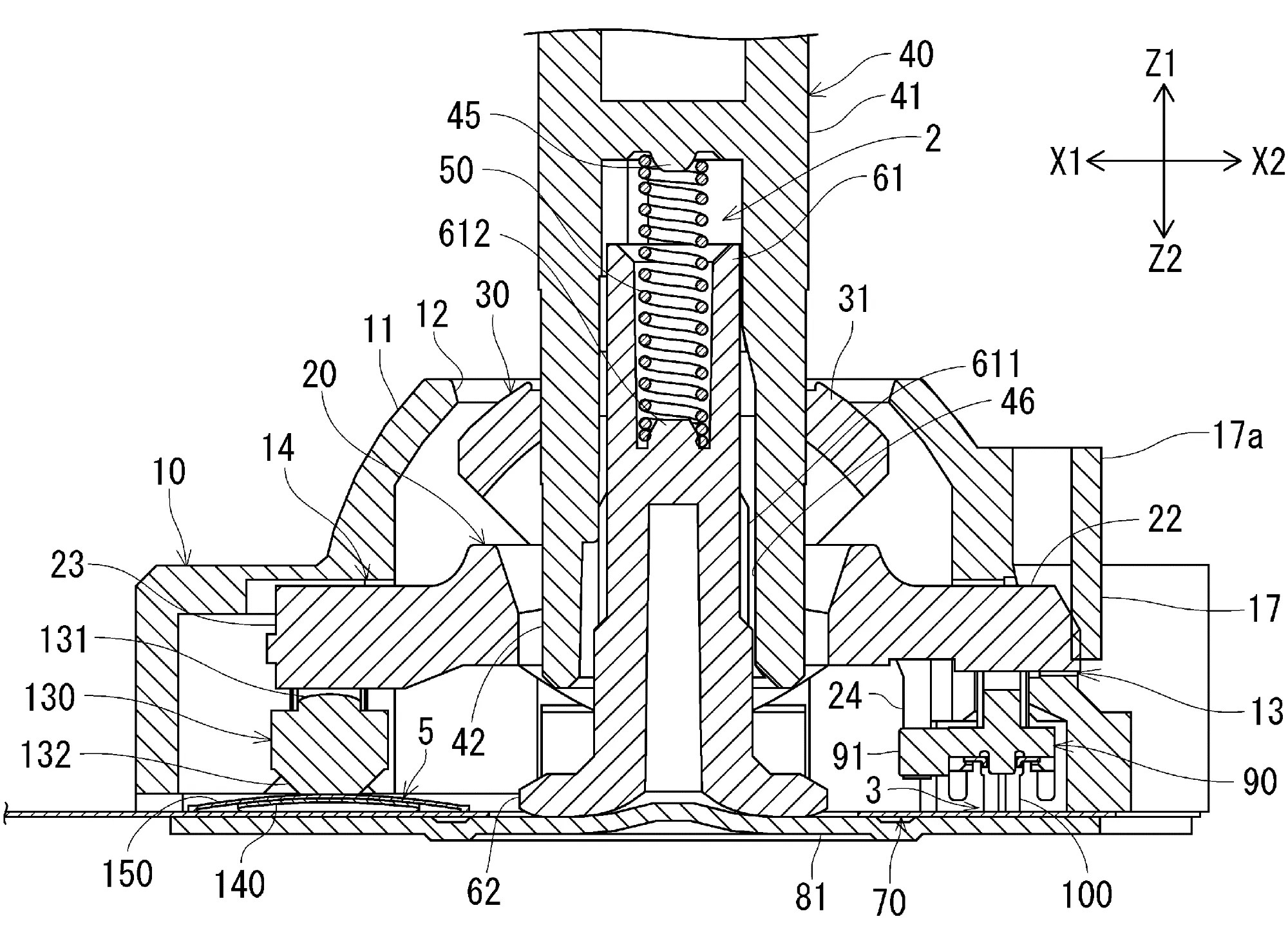 Drawing from patent WO 2026105175: [図3] 図１のＡ－Ａ断面図である。
