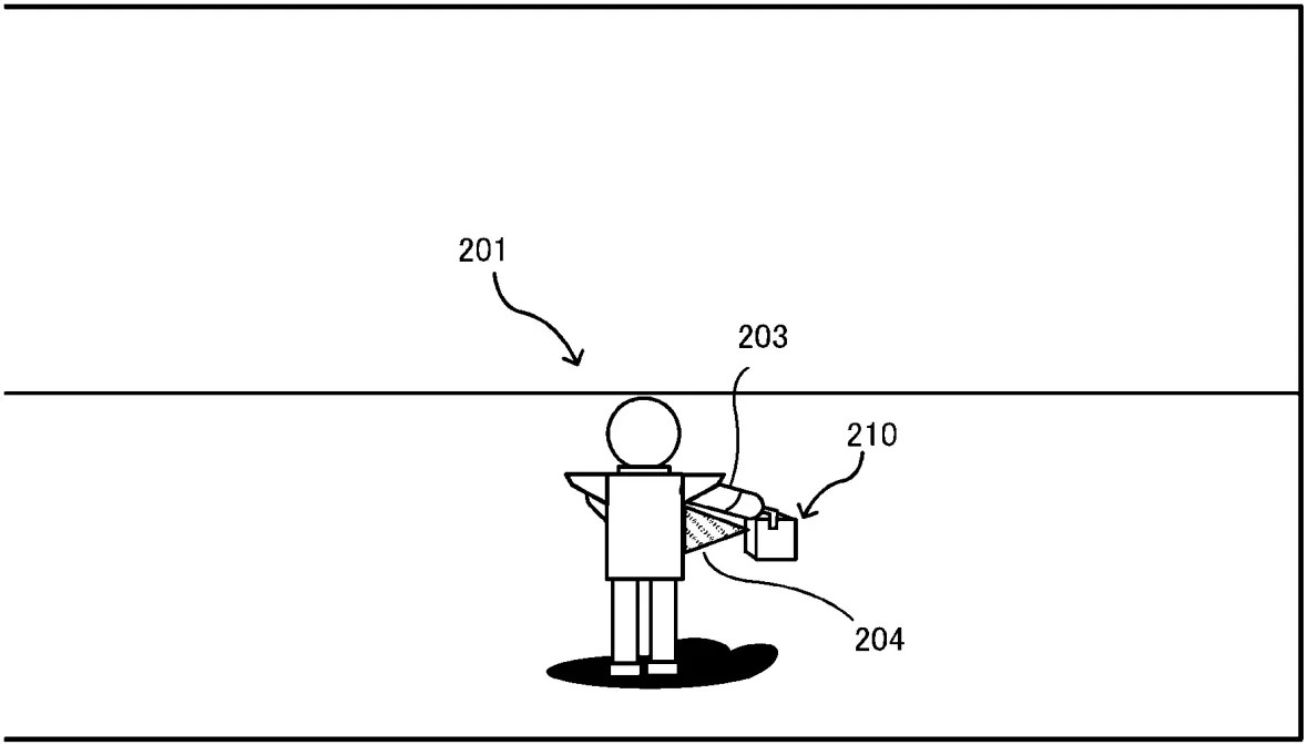 Drawing from patent US 20260145059: FIG. 18 shows a non-limiting example of a game screen in the second exemplary embodiment