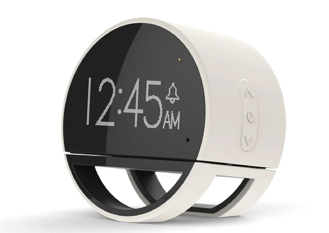 Image from Japan design registration 1602434, showing an alarm clock that can measure sleep information