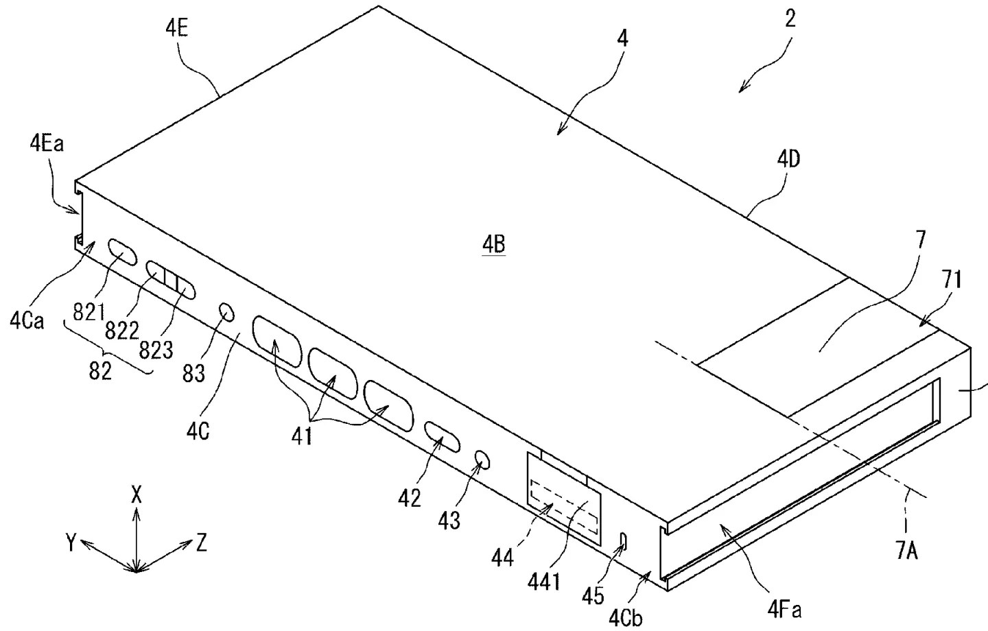 Drawing from patent application US US20260151693: FIG. 4 is a schematic perspective view of the game device according to the embodiment of the present disclosure