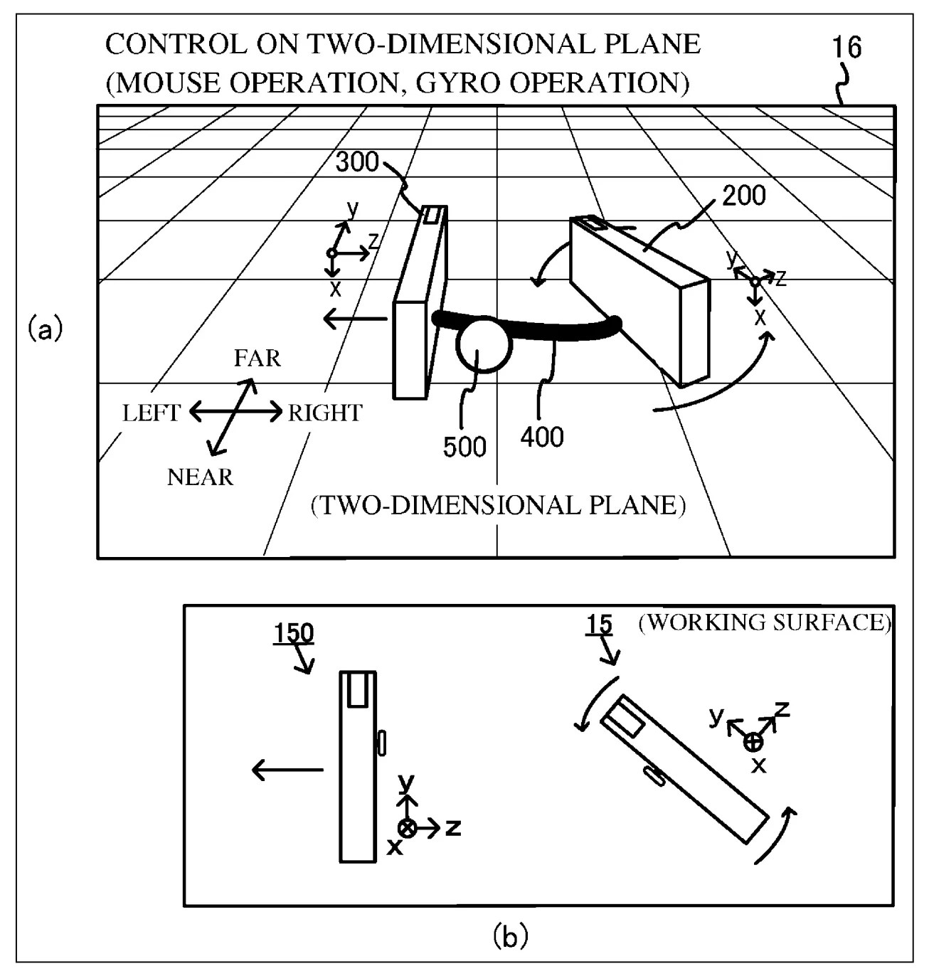 Drawing from patent application US 20260158372: FIG. 11 illustrates a non-limiting example of a case where two controllers individually perform operation for an operation object.