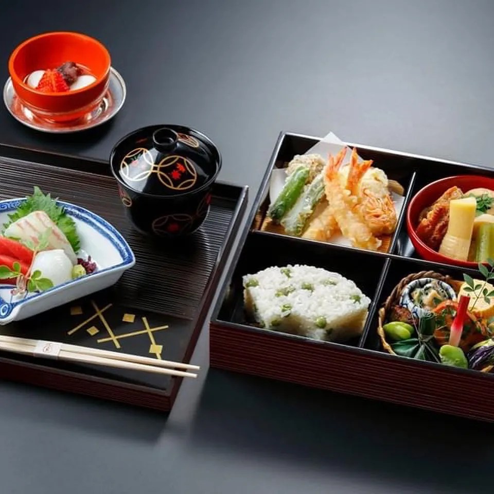 One of the bento boxes offered by Tankuma, a kaiseki restaurant in Kyoto https://www.instagram.com/p/B_38yBEAIYN/?img_index=6