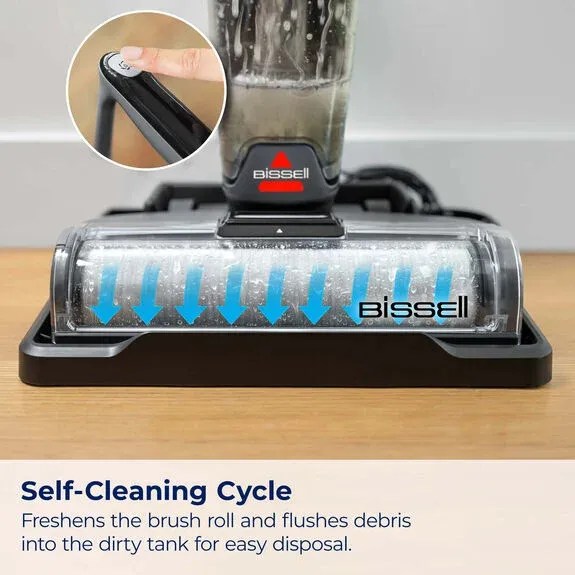 Product image of Bissell CrossWave in self-cleaning cycle https://www.bissell.com/en-us/product/crosswave-omniforce-allinone-multisurface-cleaner-3882.html