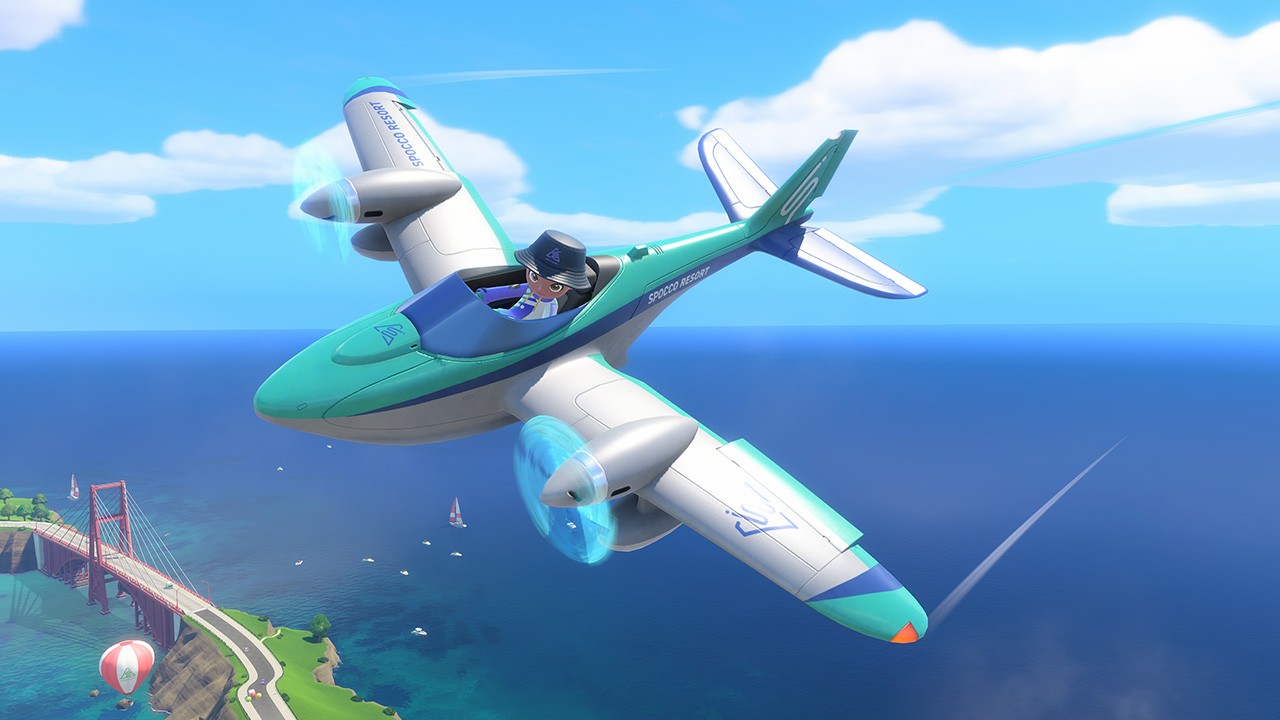 Promo image of prop plane game in Nintendo Switch Sports Resort