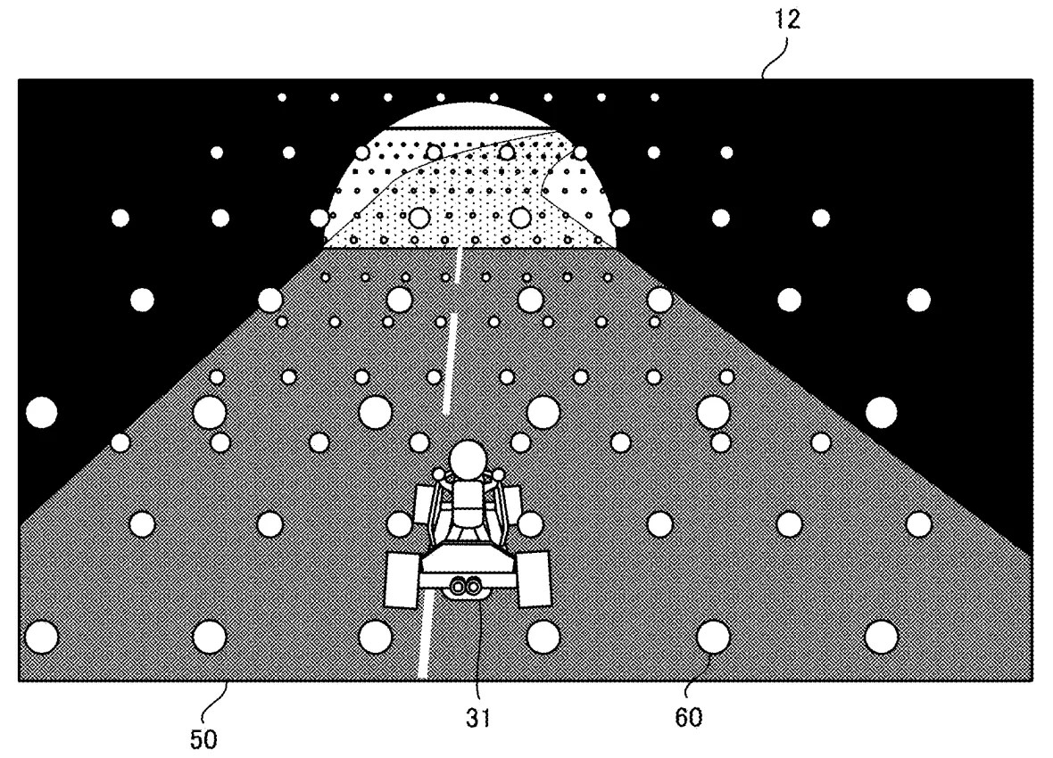 Drawing from patent application US 20260237150: FIG. 7 is a diagram showing a non-limiting example of light probes arranged in a virtual space