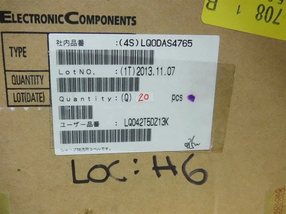 Photo of a shipping box https://www.ebay.com/itm/265114673072 The label on the box includes: 社内品番: (4S) LQODAS4765 ユーザー品番: LQ042T5DZ13K