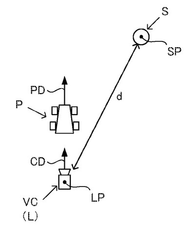 Drawing from patent application US 20260249174: FIG. 4 is an example non-limiting diagram of a part of a virtual space during a racing game according to an exemplary embodiment when viewed from above