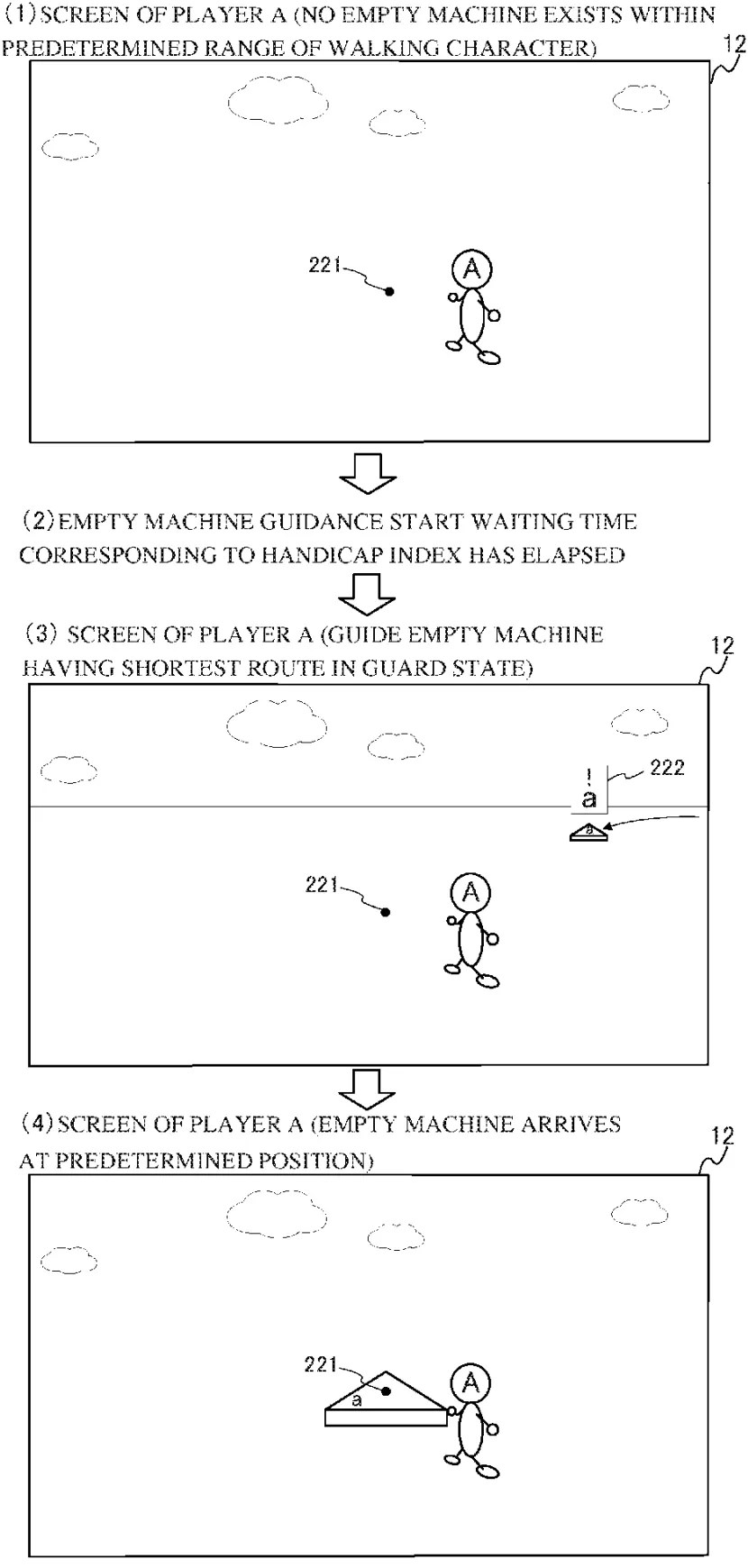 Drawing from patent publication US 20260284536 and 20260284537: FIG. 14 illustrates a non-limiting example of a game screen