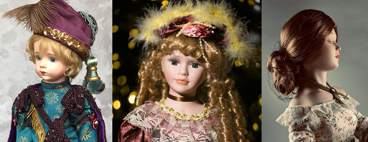 Image compilation of porcelain doll clothes:
https://bebetabito.com/column/gender/
https://re-musubi.jp/column/kottou/bisque-doll
https://www.etsy.com/listing/4482259785/danbury-mint-victorian-sewing-doll-scene