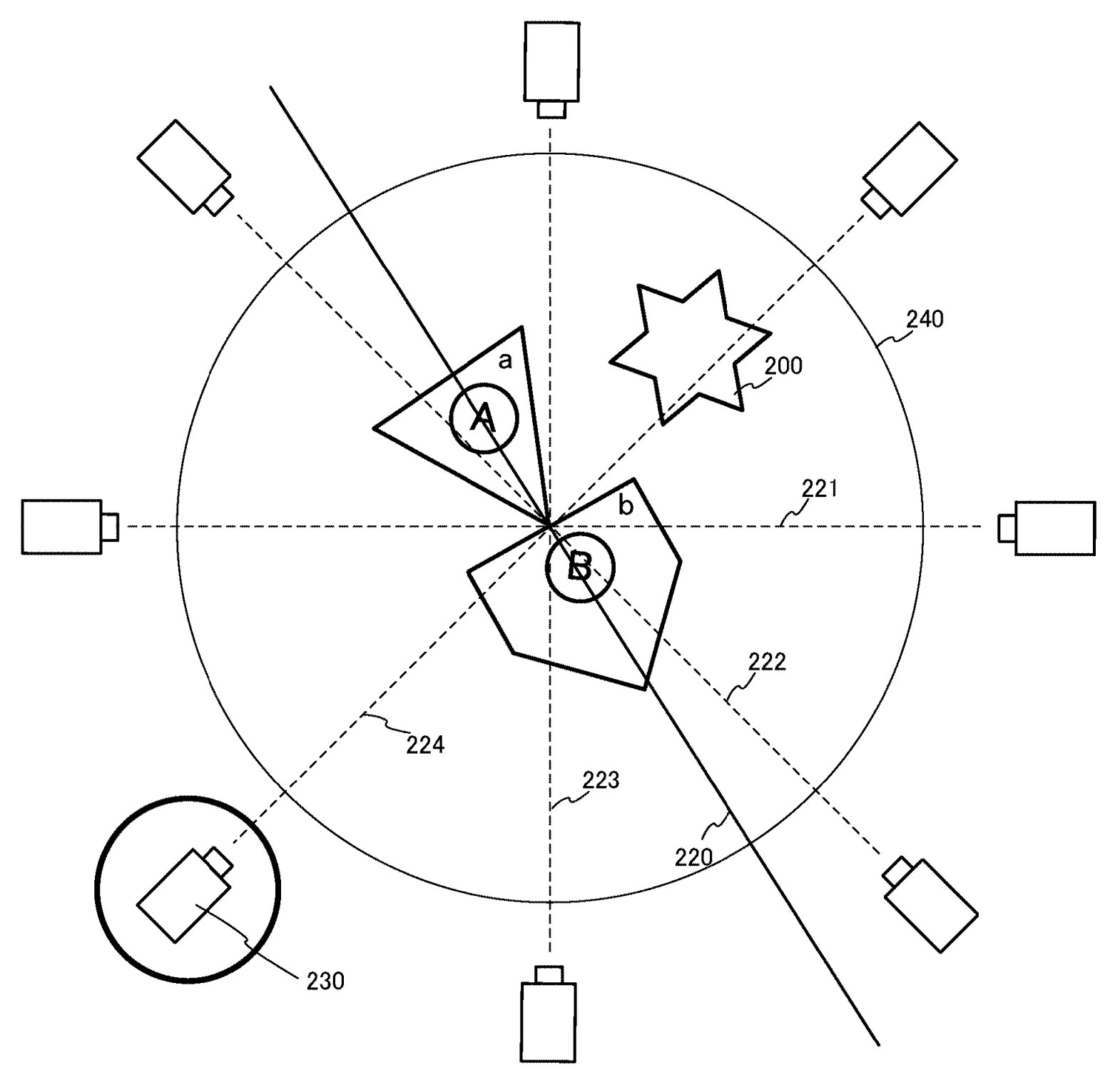 Drawing from patent publication US 20260295439: FIG. 11 illustrates a non-limiting example of an imaging direction of a virtual camera at the time of machine capture
